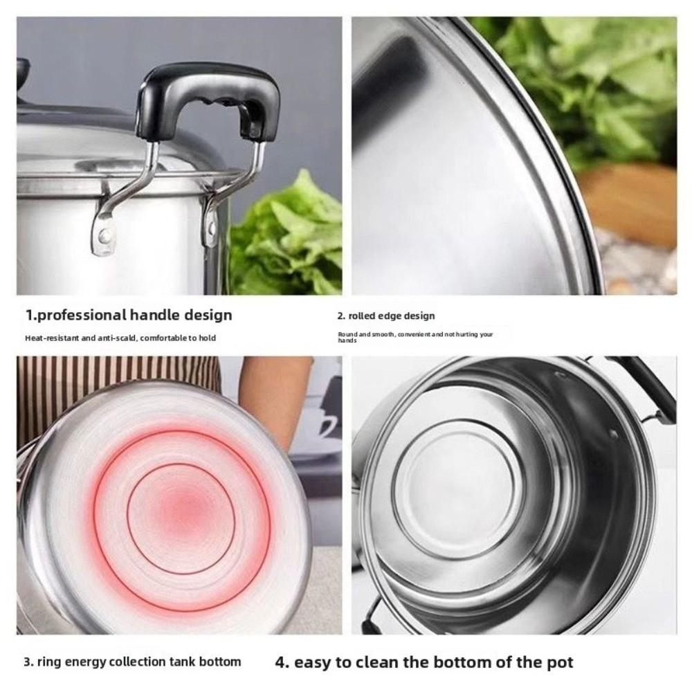 5pcs 16-24cm Stock Pot Set Stainless Steel Deepen Soup Pot American Stock Pots  Kitchen Gadget