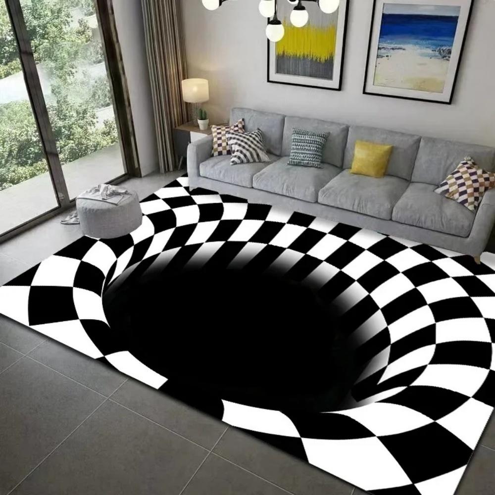 2D Huge Eye Monster Abyss Rug Non Slip Mat Gaming Room Living Room for Carpet Unique Horror Style Home Decor for Esports Setup