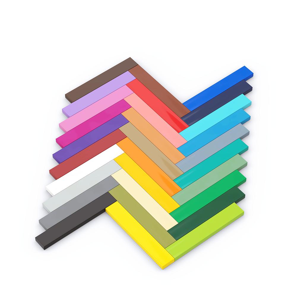 Rainbow Pig MOC Parts 6636 Tile 1 X 6 with Compatible Bricks DIY Assmble Building Blocks Particle Kid Puzzle Brain Toys