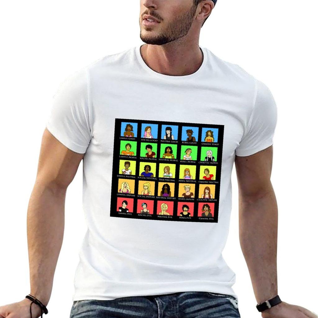 Lawful Good Chaotic Evil Original Character Template Tshirt Thanksgiving Casual Tee