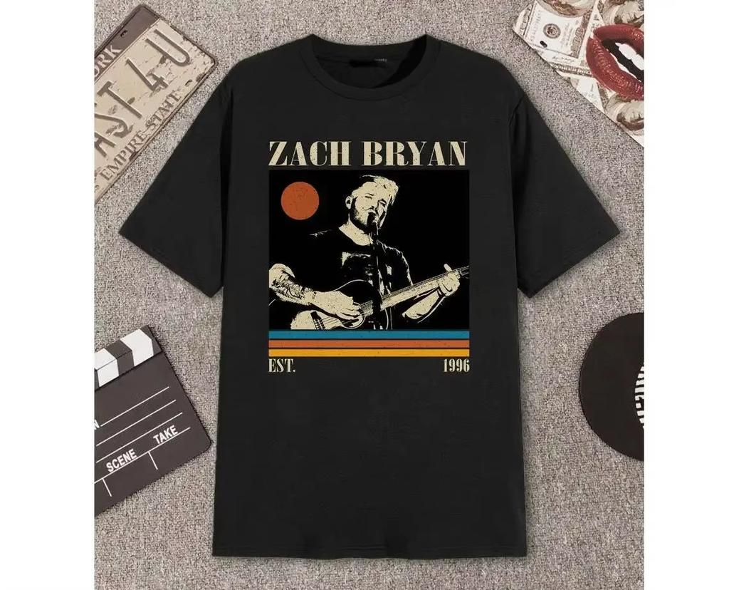 Zach Bryan 2026 World Tour Poster Graphic Print TShirt Women Men Oneck Cotton Summer New Tee Oversized Harajuku Casual Tops