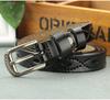 Leaf Genuine Graphic Leather Women Waist Belt Retro Pin Closure Daily Decoration