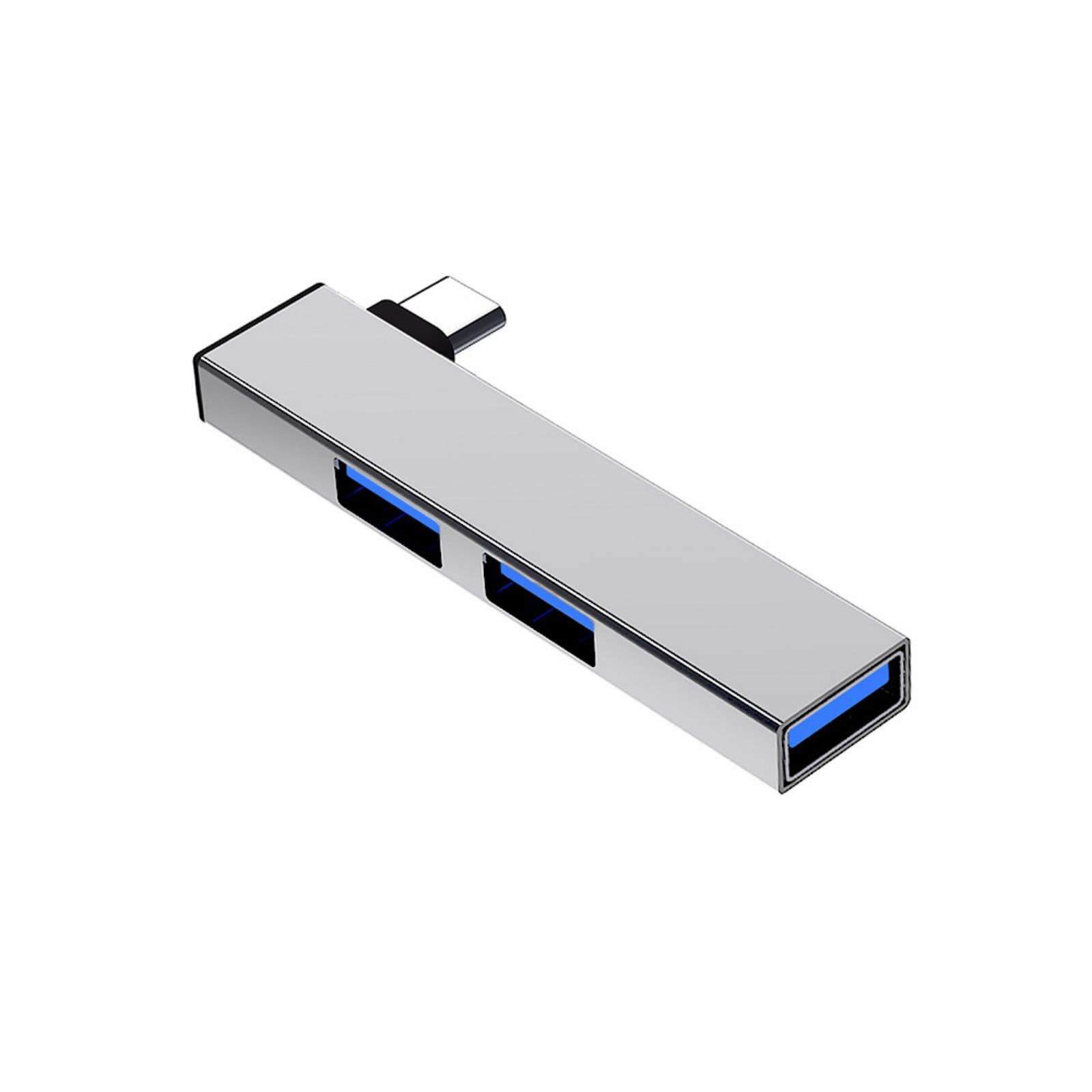 

USB C Hub с 4 портами Mini Data Hub для ноутбуков 2 USB2.0 и 1 USB3.0 Портативное расширение для ПК-ноутбука B серебряный