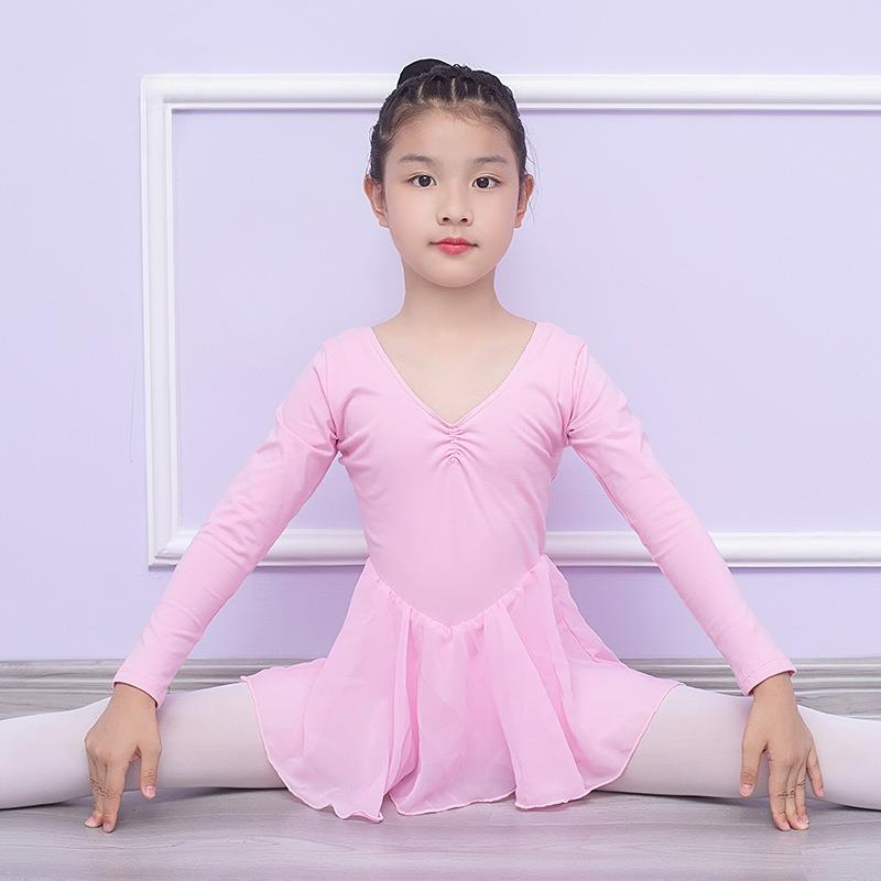 Dance Clothes, Children's and Girls' Ballet Skirts, Chinese Dance Clothes, Short-sleeved Practice Clothes, One-piece Clothes