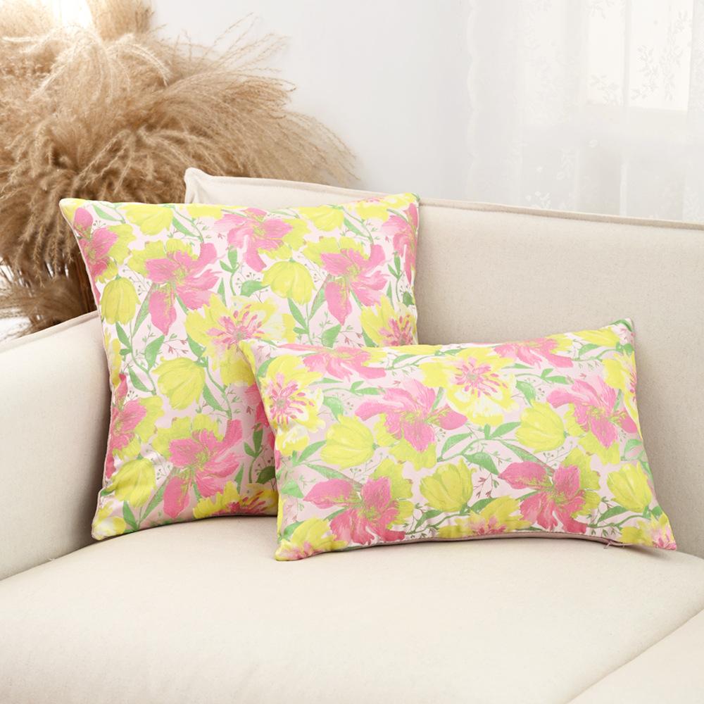 Retro American Jacquard Flower Throw Pillowcase Funda Cogines De 45X45 Decoration Home Living Room Sofa Pillow Cushion Covers