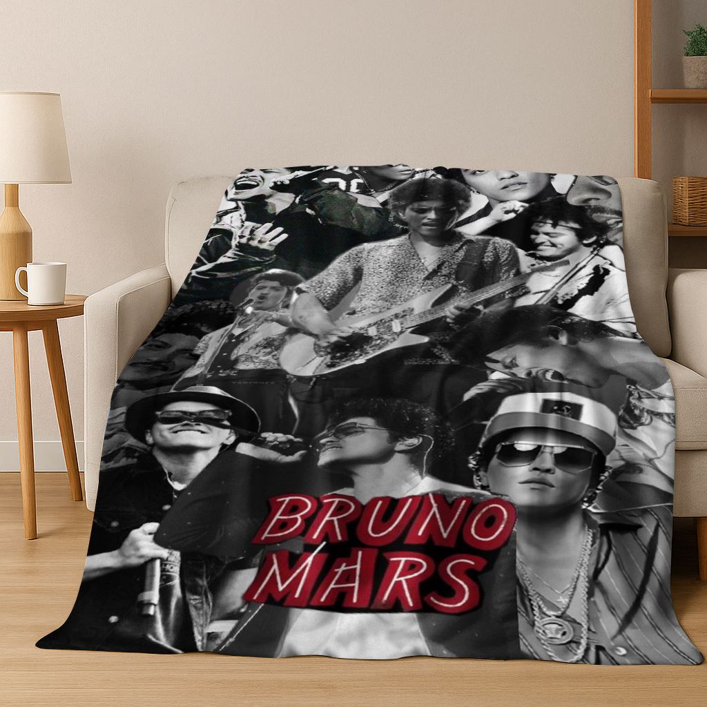 3D Bruno Mars Superstar Flanelldecke, kuschelweiche Überwurfdecke für Zuhause, Schlafzimmer, Bett, Sofa, Picknick, Büro, Geschenk für Kinder