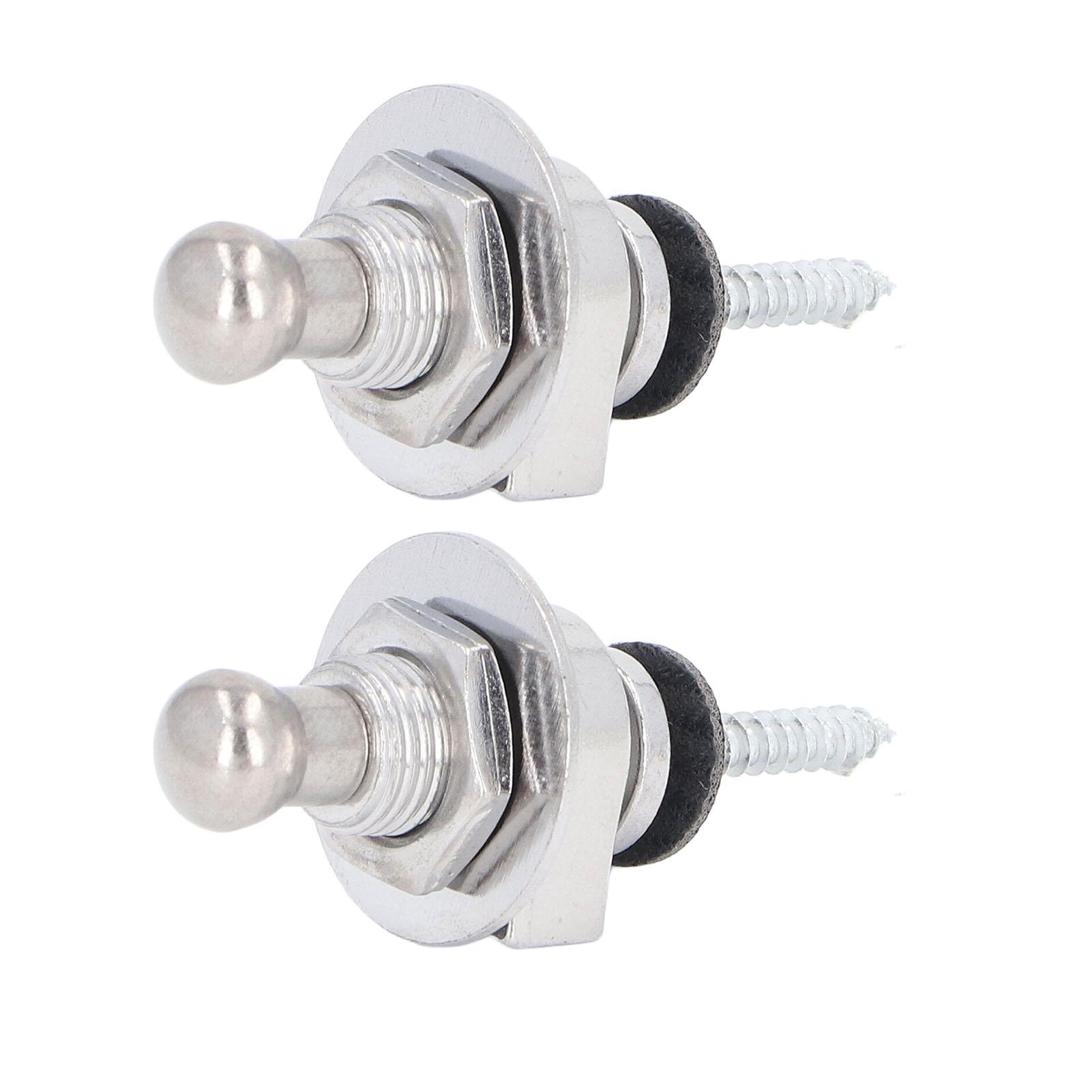 

2PCS Guitar Strap Locks with 1 Wrench Quick Release Strap Retainer Metal Button for Electric серебряный