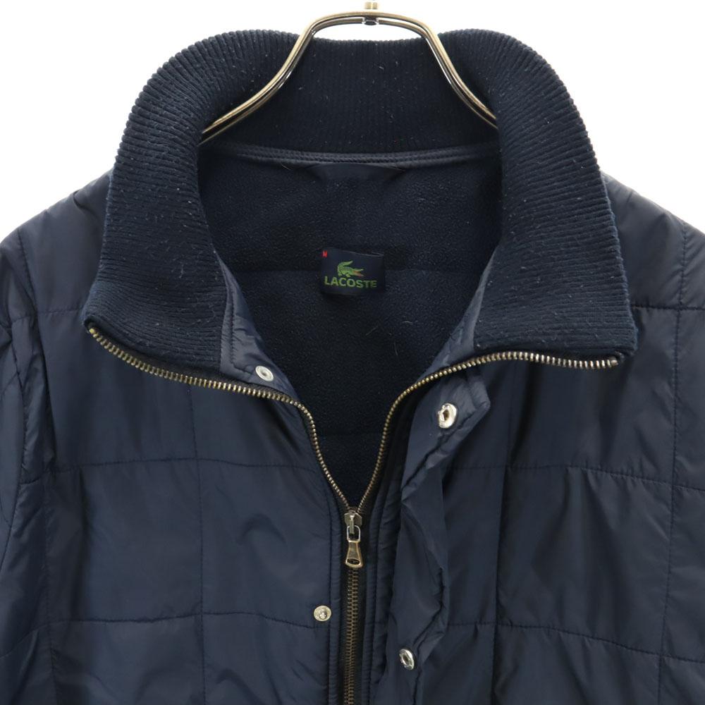 LACOSTE Quilted jacket M Navy Back fleece Men's Used