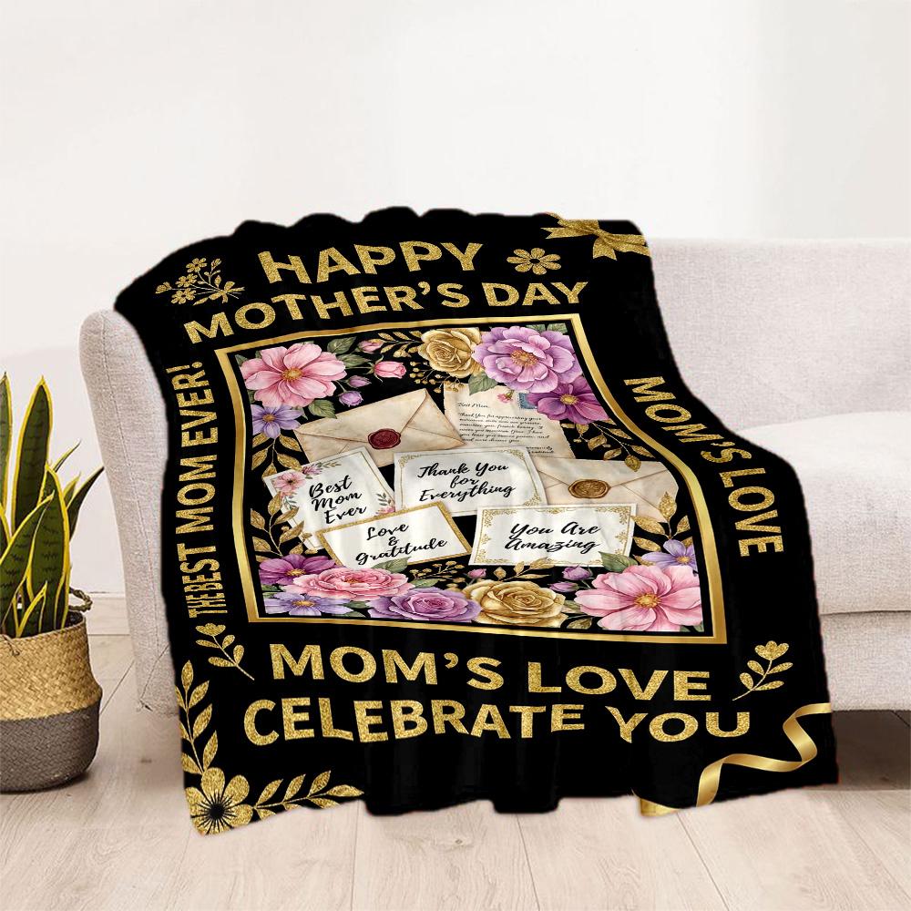 Mom's Gratitude And Love Blanket Suitable for Sofas,travel, Living Rooms Also a Good Gift for Friends and Family Suitable for All Seasons.