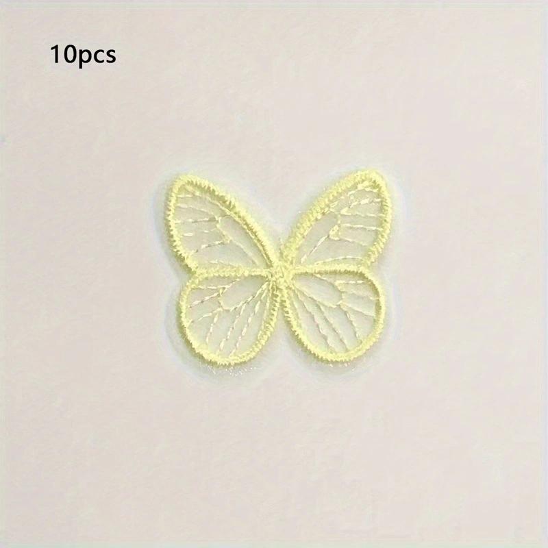 10pcs-Embroidered butterfly headwear accessories, hair clips, patches, patches, clothing, shoes, socks, accessories