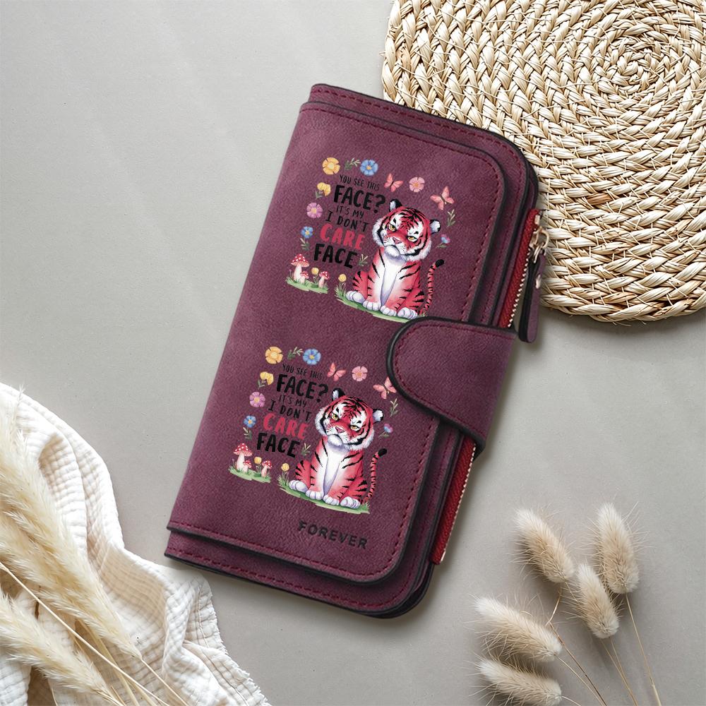Cute Tiger Print Wallet For Women Multi Card Holder Fashion Long Purse