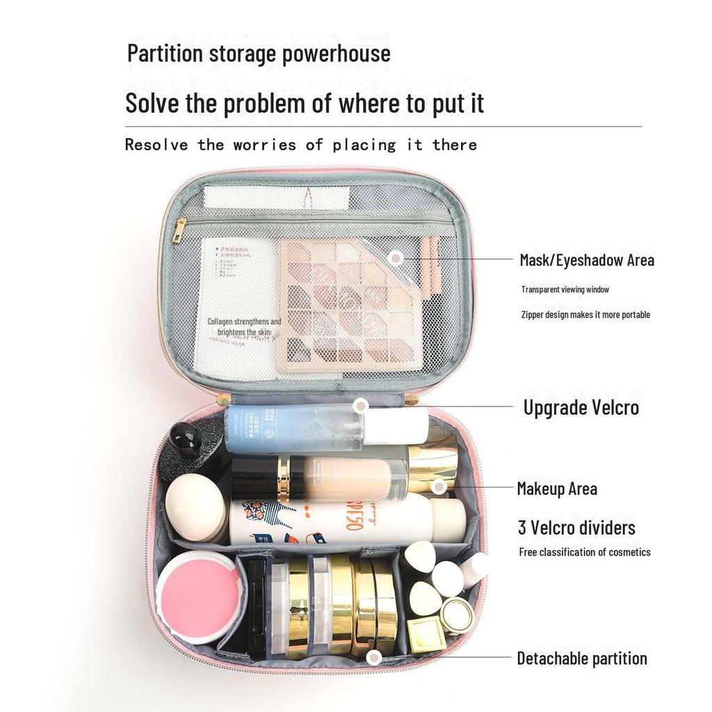 Stylish Large-Capacity Portable Cosmetic Bag for Cross-Border Use