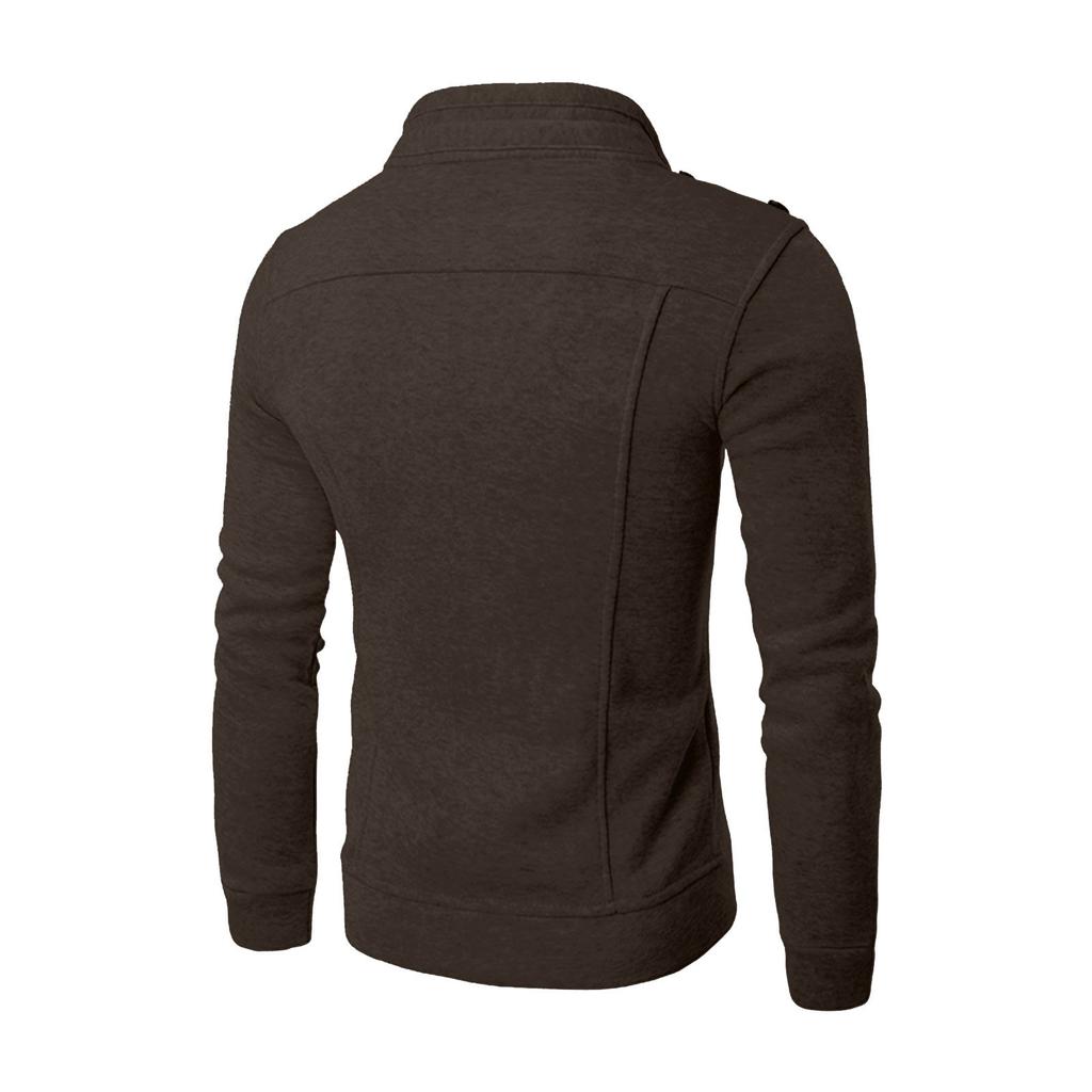 Herremote Uformell løs stativ krageknapp dekorert sweatshirtjakke