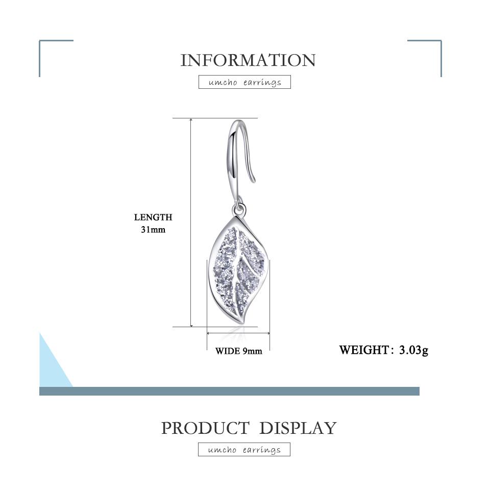 Stylish Zircon Earrings Creative White Gold Color Hollow Leaf Earrings for Ladies