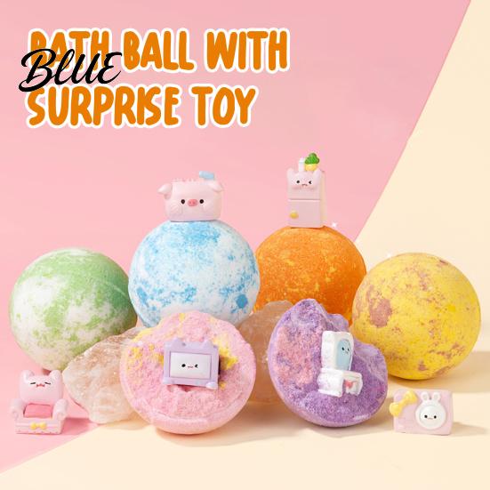 Spa Bath Ball Salt with Surprise Toy Inside Fruity Floral Plants Extract Handmade Natural Sea Bubble Women Men SPA Gift