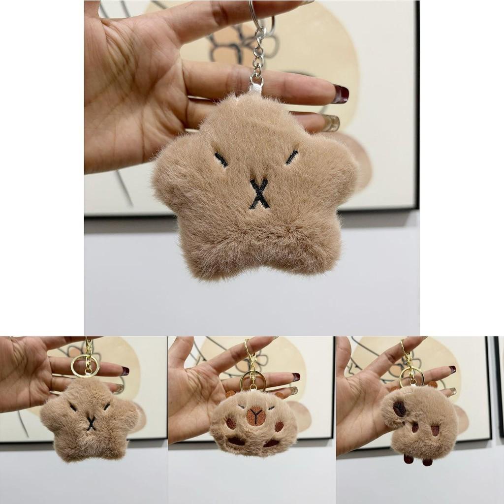 Adorable Mini Capybara Stuffed Animal Keychain Plush Toy Cute Backpack Charm