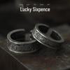 Yin Taifei Retro Lucky Sixpence Minimalist Couple's Ring