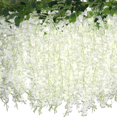 12 Stück Dicke Glyzinienblüten Künstliche Glyzinien Hängende Blumen Künstliche Glyzinienblüten Deckenblumen Pflanzen Außendekoration