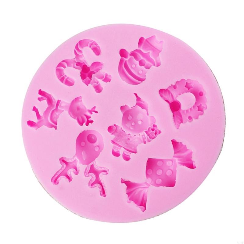 Christmas Santa Silicone Molds Fondant Fondant Cake Molds Making Pastry Chocolate Molds Baking Decorating Tool Nonstick A0KF