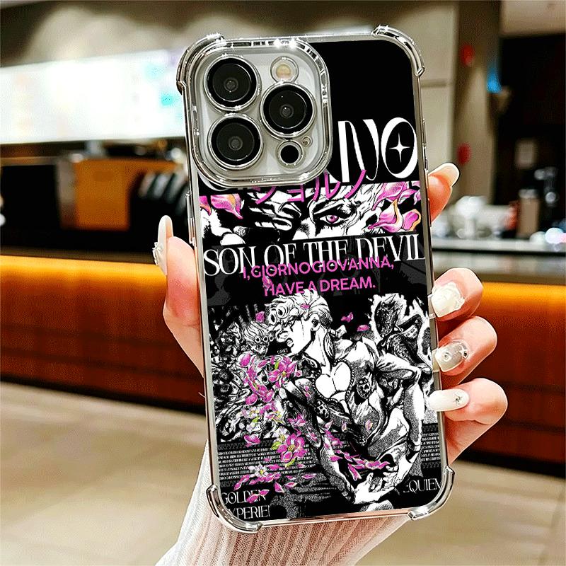 

JoJo Adventure Cool Soft Phone Case For iPhone 15 16 17 Air 14 Pro Max 16E Plus 13 12 Mini Plating Anti-Fall Fundas iPhone 13 Pro