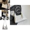 Stylish Silver Minimalist Large Capacity Tote Bag For Casual Everyday Use