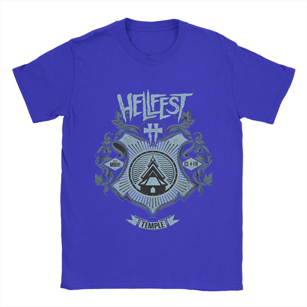 Hellfest Heavy Metal Music   100 Cotton T-Shirt For Man Summer  Classic T-Shirts O Neck Hippie Tees Oversized Pattern Tops