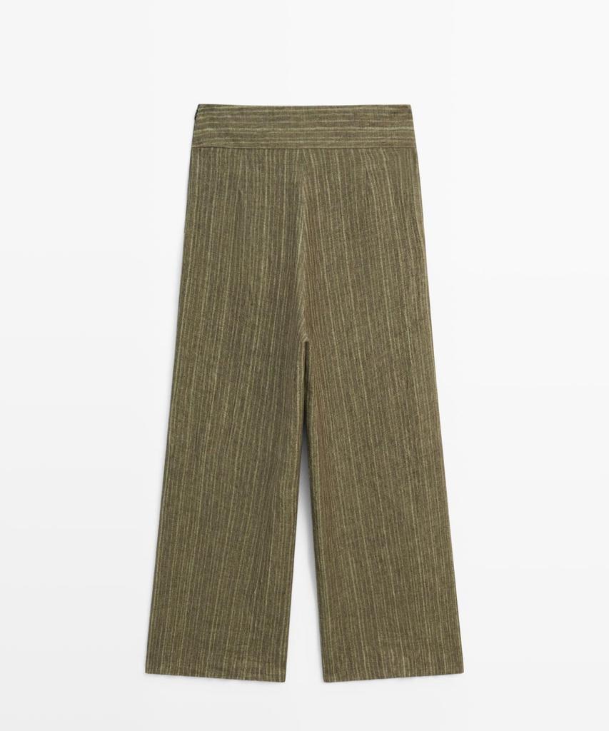 Masimodutti Corset Belt Detail Total Look Linen Pants