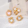 4Pcs Cute Crystal Heart Bow Moon Star Charms For DIY Earrings Necklace Stainless Steel Jewelry Hand Making Supplies