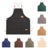 Waterproof Canvas Apron for Kitchen, Coffee & Tea Shops - Unisex with Cross-back Design