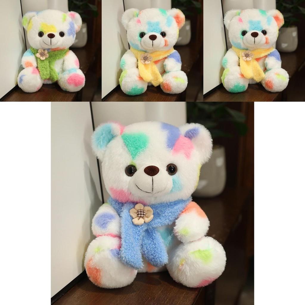 Cute Plush Teddy Bear Toy With Tie-dye Scarf For Kids Gift Wholesale