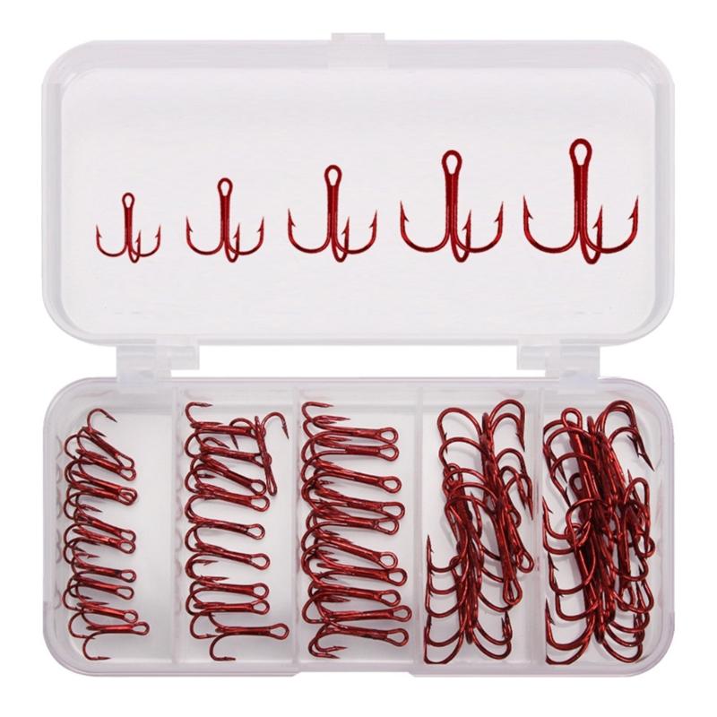 

50Pcs Reinforced Lures Hook Highly Strength Fishing Treble Hook Highly Strength Saltwater Hook Fishing Accessories 1