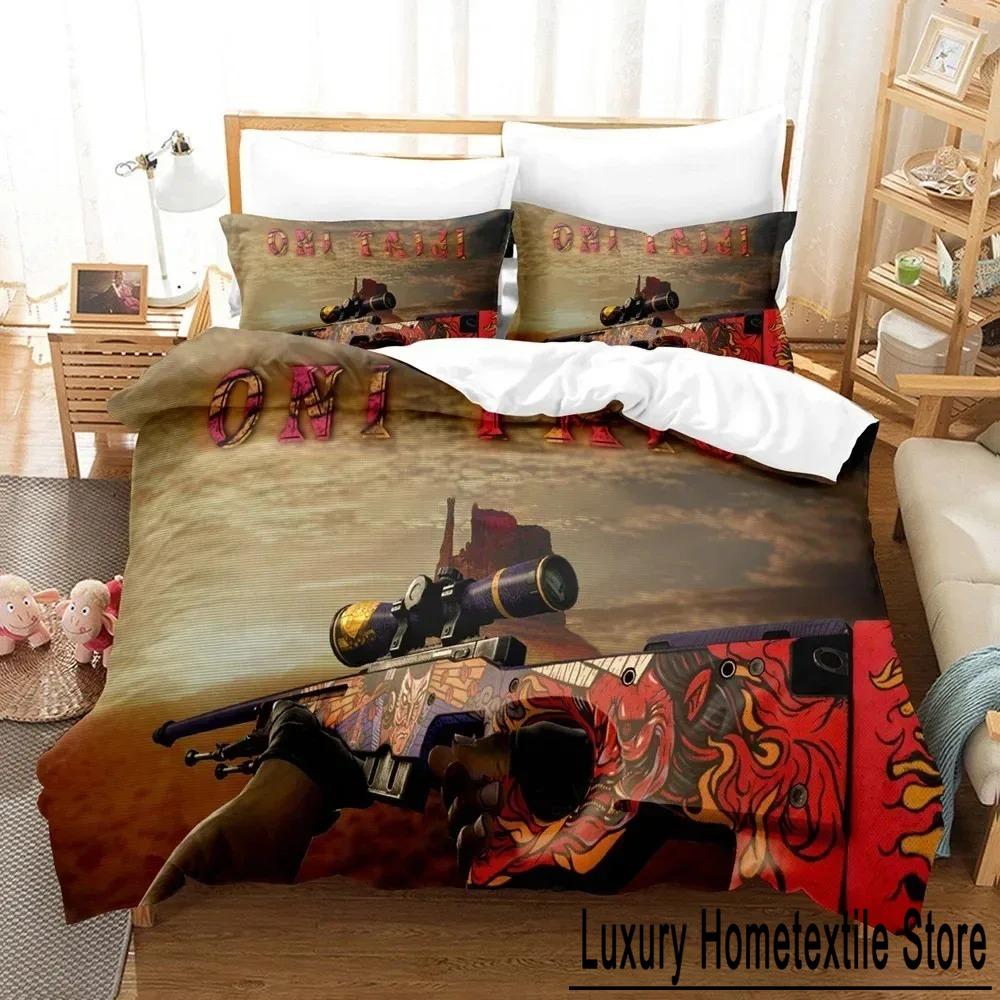 Shoting Game Csgo Beding Set Soft Duvet Cover Bedrom Warm Comforter Covers Single Twin King-Sized Dimensionsd Dimensions Comfortable Quilt Cover Home