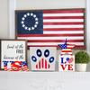 4 Pieces 4th Of July Decor Wooden Patriotic Decorations, Wooden Patriotic Star USA LOVE And Cat Paw Table Signs Fourth Of July Table Decorations