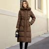 2026 New Mid To Long Length Thickened Slim Fit Warm and Fashionable Large Fur Collar Cotton Jacket for Women