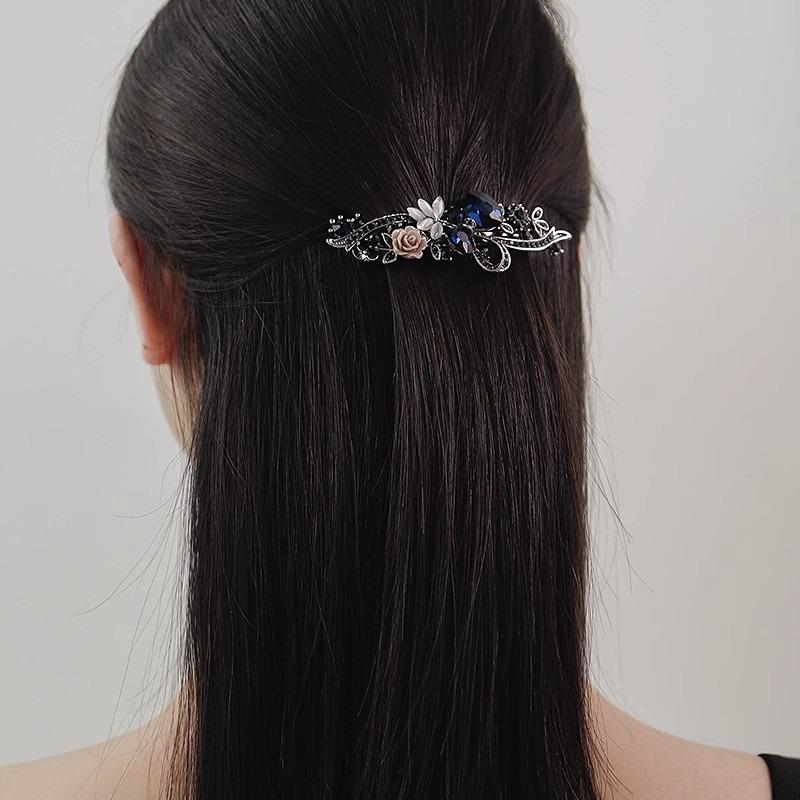 Retro Hair Clips, High-end Women's Light Luxury and High-end Feel, Elegant Spring Clip Hair Accessory for Mothers At The Back of The Head
