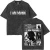 Retro Washed Playboi Carti I AM MUSIC Logo T Shirt Opium Ken Carson Narcissist Rap Tshirts Men Hip Hop Vintage Oversized Tshirt