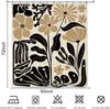 Black and Beige Abstract Flower Pattern Waterproof Shower Curtain 180x200cm  Modern Art Print Bath Curtain for Living Room Decor