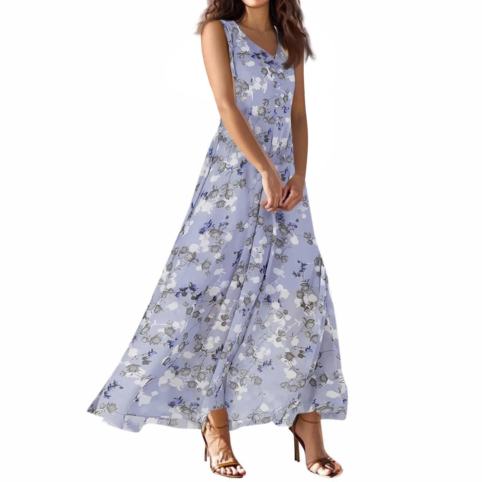 

Women s Summer Casual Fashion Dress V Neck Sleeveless Dress XL
