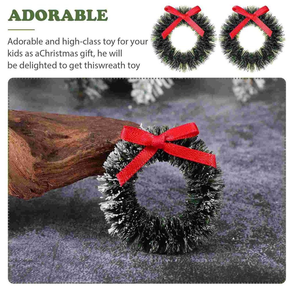 20 Pcs Model Christmas Small Wreath Window Decorations 1 12 Scale Dollhouse Accessories Plastic Mini