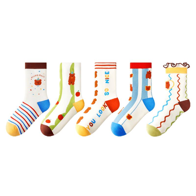Beibei Kids' Pure Cotton Mid-Calf Socks