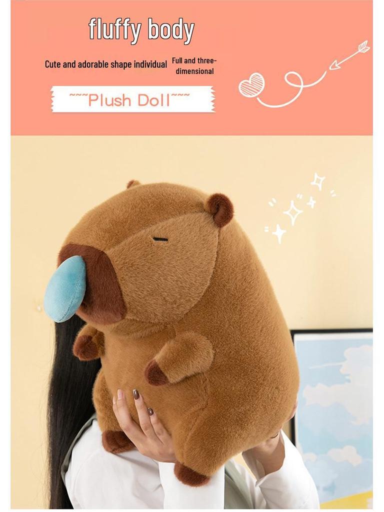 New Capybara Snot Retractable Plush Doll Toy - Cute and Ugly Birthday Gift
