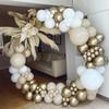 Metallische Goldene Ballons Girlande Weißer Sand Ballonbogen Set Geburtstagsparty Babyparty Hochzeit Jubiläum Abschlussfeier Dekoration