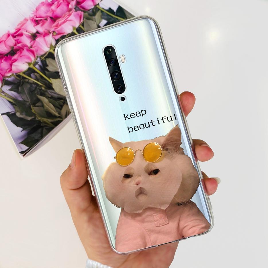 For Oppo Reno 2 2F 2Z Case Luxury Painted Cover Clear Silicone Phone Case For Oppo Reno2 F Reno 2Z Reno2 Reno2F Reno2Z Soft Bags