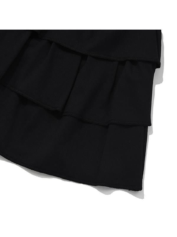 KIRSH Tiered Pleated Mini Skirt [Black]