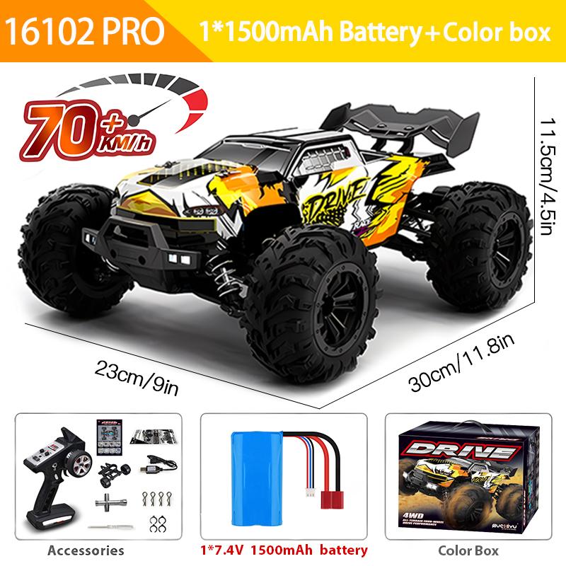 1:16 Professional Remote Control Cars 70KM/H Or 50KM/H 4WD RC Car With LED High Speed Drift Monster 4x4 Truck for Kids vs Wltoys