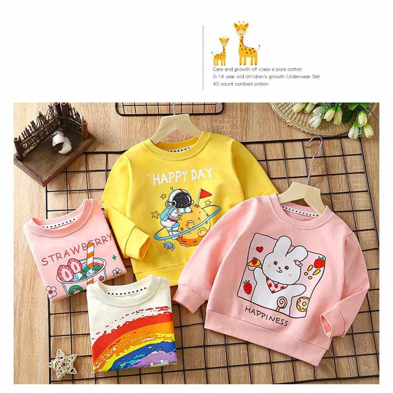 Cotton Kids Hoodie Long Sleeve Pullover Shirt for Baby & Toddler Boys Girls Spring/Fall Top Soft Children's Clothing (2-8Y)