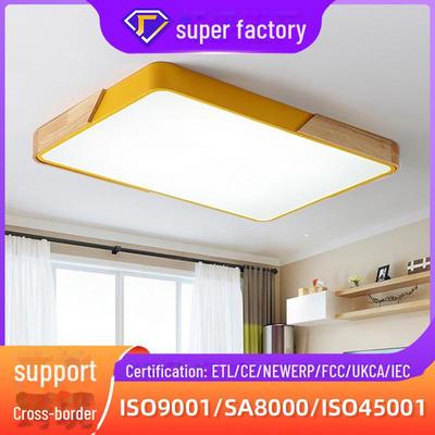 "Nordic Modern LED Ceiling Lamp for Bedroom and Living Room - Creative Square Macaron Design"