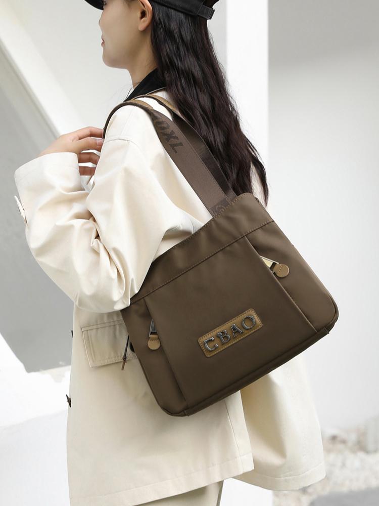 Tote Bag Women Commute To Work, Large-capacity Nylon Handbag, Fashionable and Simple Shoulder Bag, Solid Color Bag Women