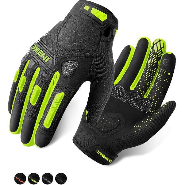 INBIKE MTB Mountain Bike Gloves Touchscreen With Thicken EVA Padded & TPR Knuckle Protection For BMX MX ATV Motorcycle