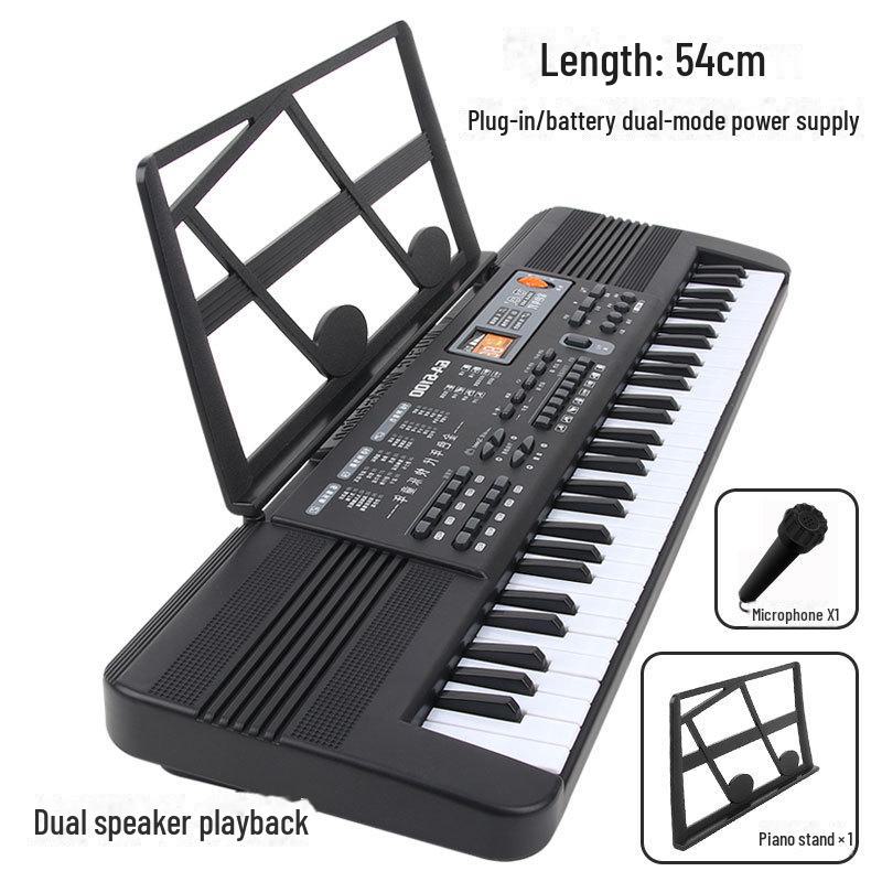 

Многофункциональное перезаряжаемое пианино с 61 клавишей, подставкой и микрофоном для детей/начинающих